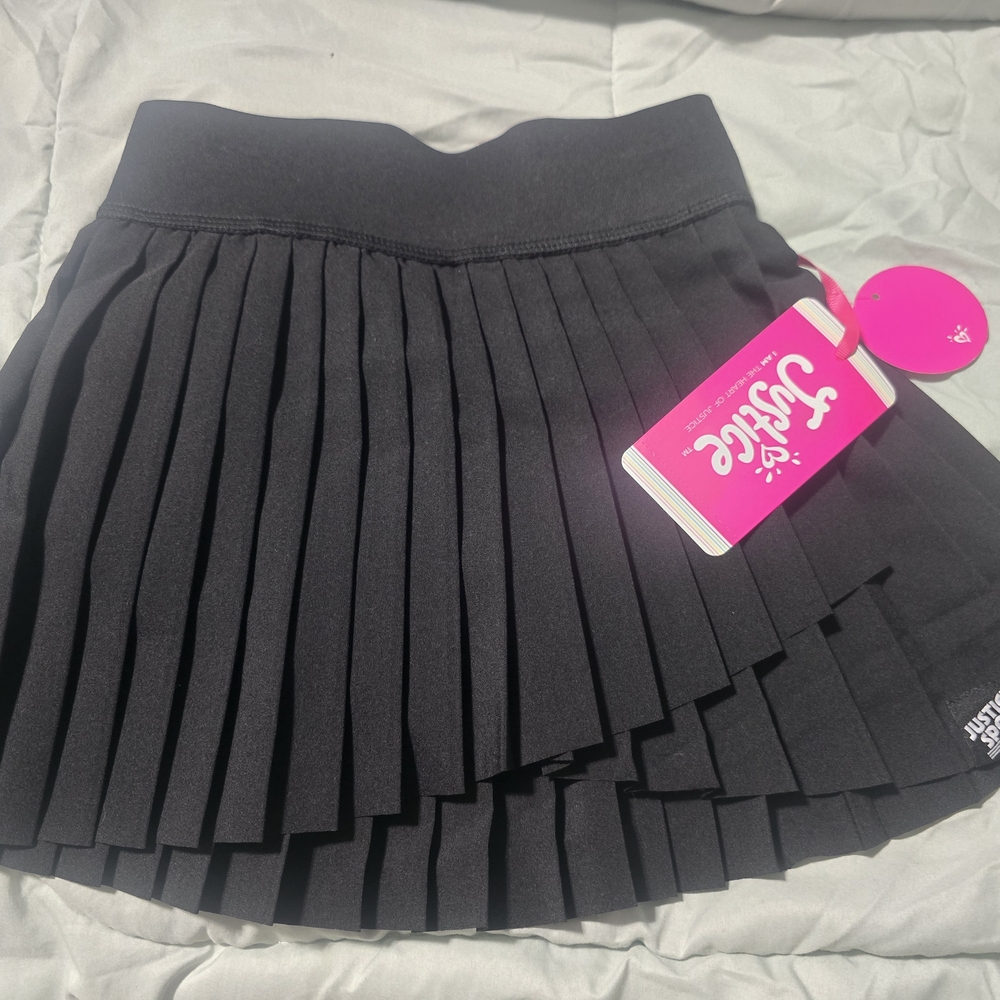 Justice Black Mini Pleated Skirt